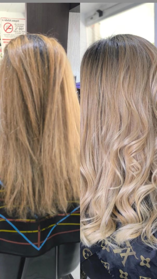 Transformación de color antes y después